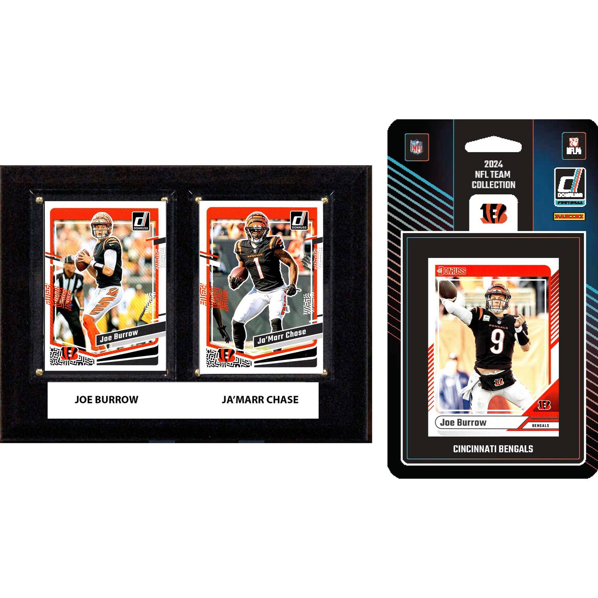C&I Collectibles - Cincinnati Bengals 6" x 8" Player Plaque & 2024 Team Trading Card Set - Multicolor