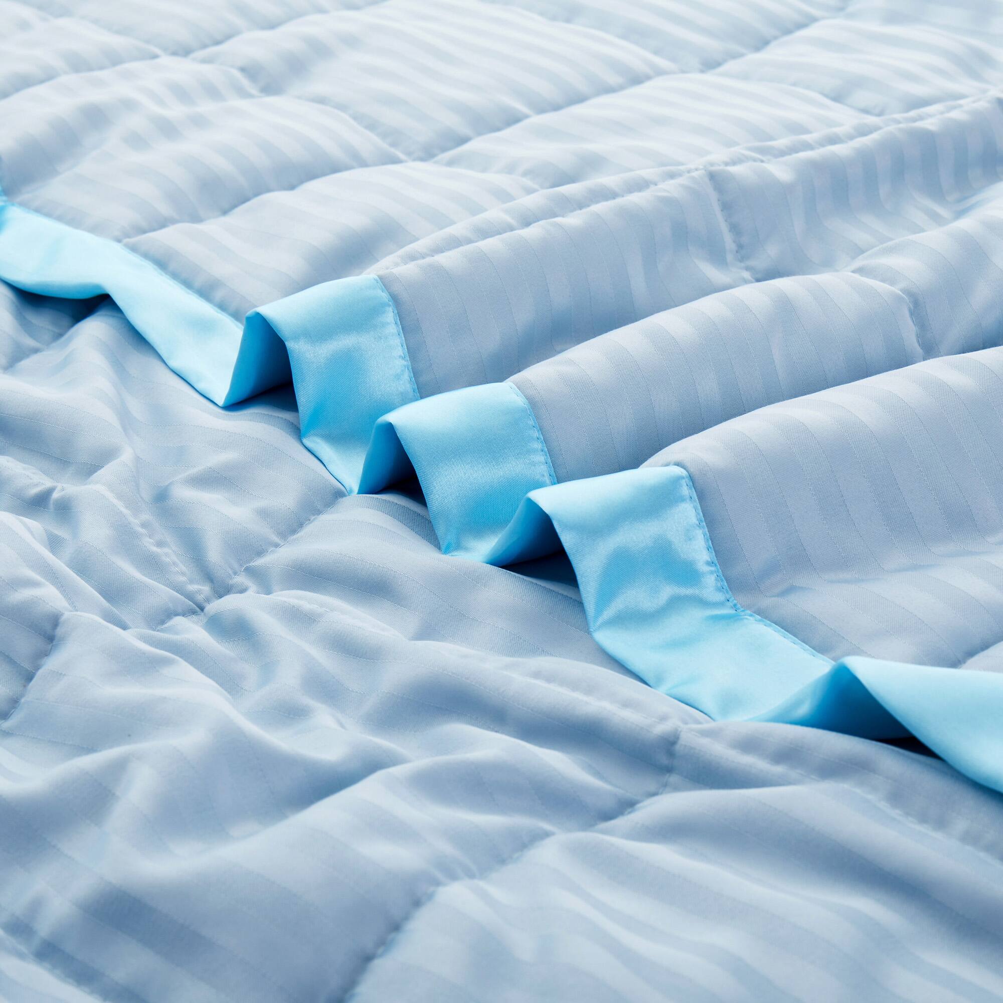 Alt View 1. Nest - Peace Nest Hotel Quality Luxury All Season Jacquard Soft Bed Blanket with Satin Trim Cozy and Warm - Blue.