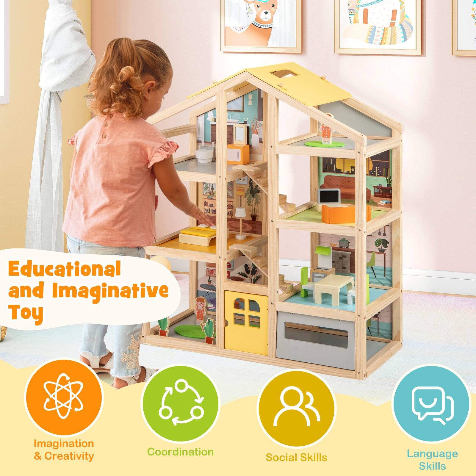 Educational and Imaginative Toy

- Imagination & Creativity
- Coordination
- Social Skills
- Language Skills