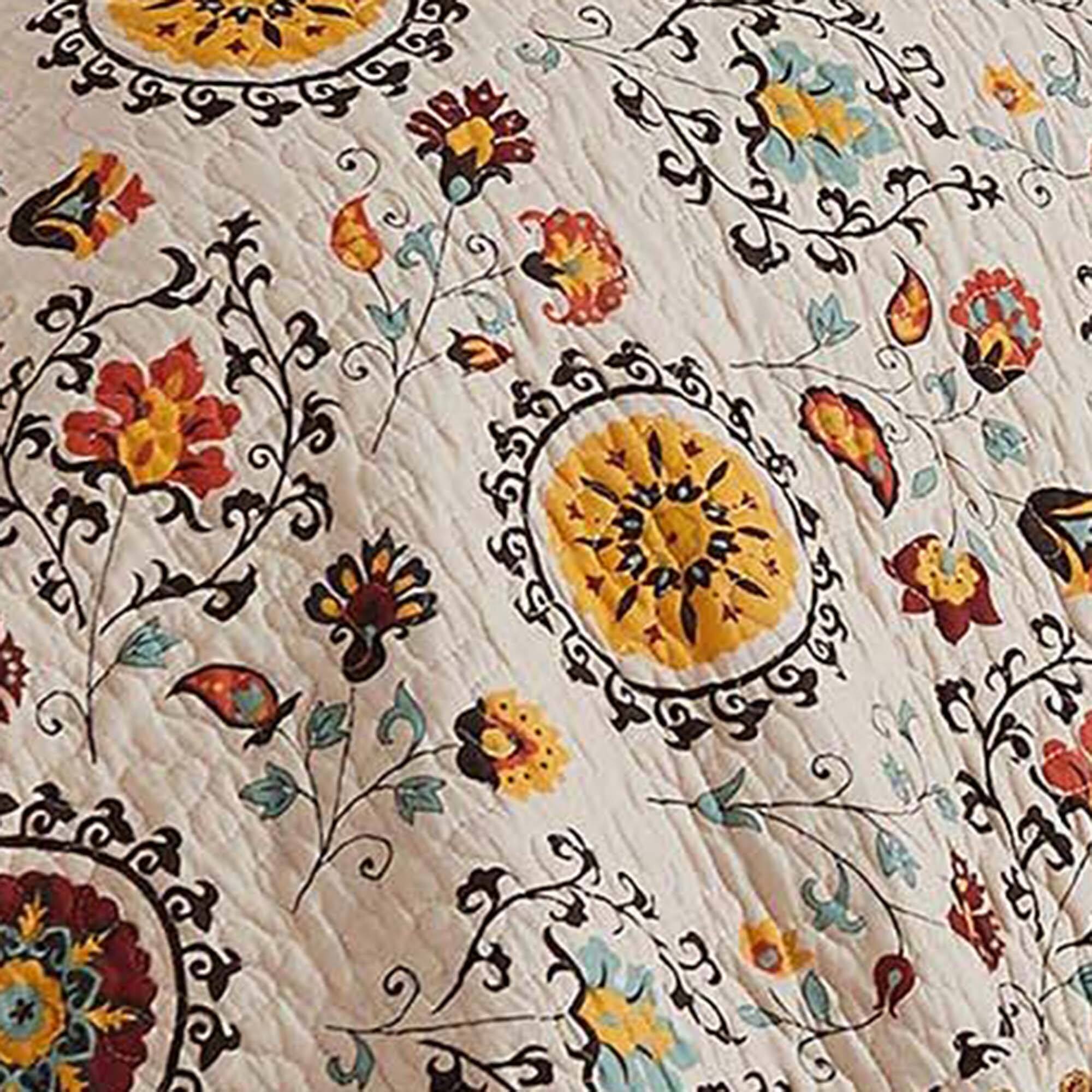 Alt View 4. Greenland Home Fashions - Greenland Home Fashions Andorra Cotton Kantha Quilted Bedspread Set 3-Piece King/California King Taupe - Multicolor.