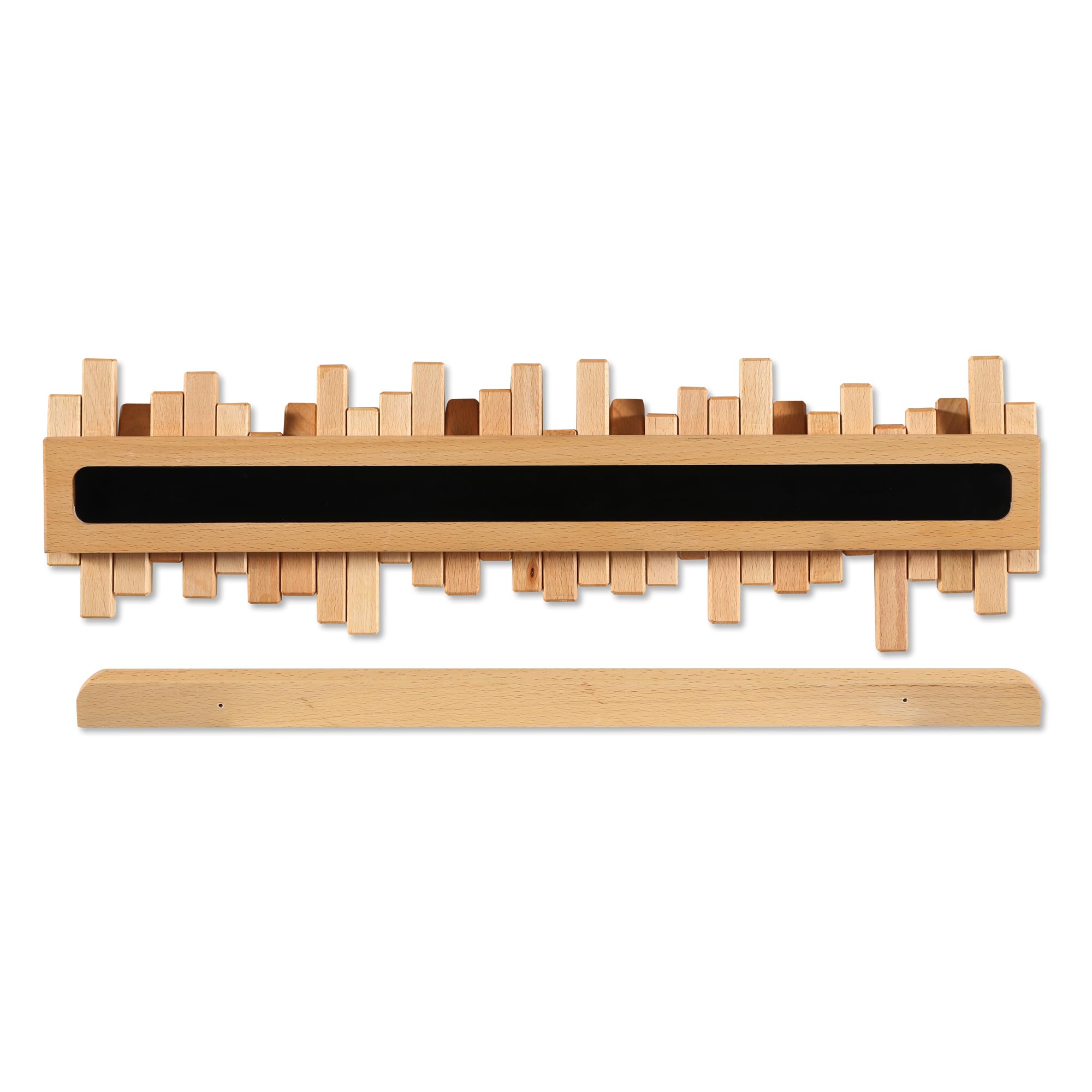 Alt View 1. HM 1810 - Wooden Coat Rack Wall Mounted Sticks Multi Solid Handmade Beech Wood Artwork With 7 Flip-down Modern Hooks... - Cherry.