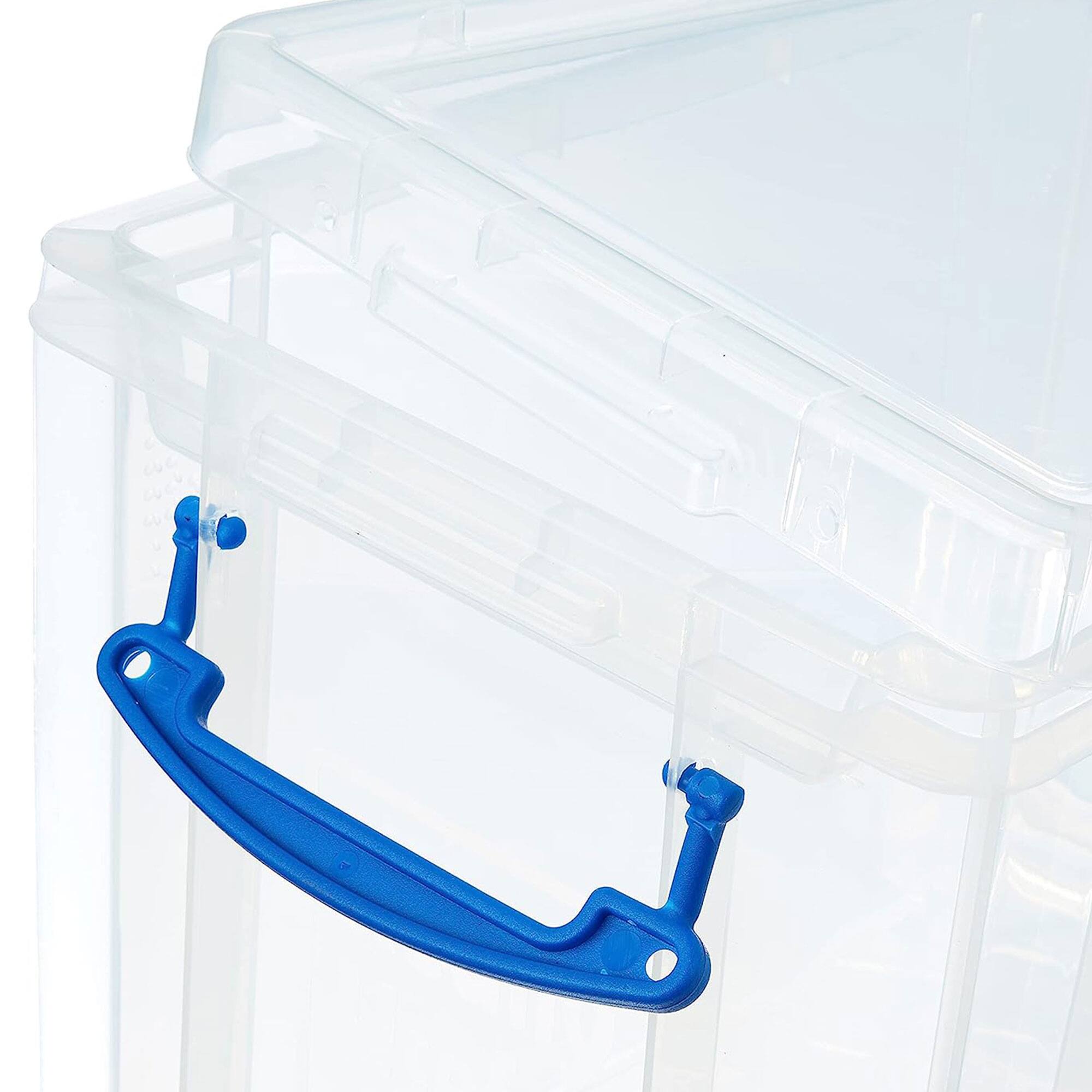 Alt View 2. Really Useful Box - Really Useful Box 19L Storage Container with Lid and Clip Lock Handles, (5 Pack) - Clear.
