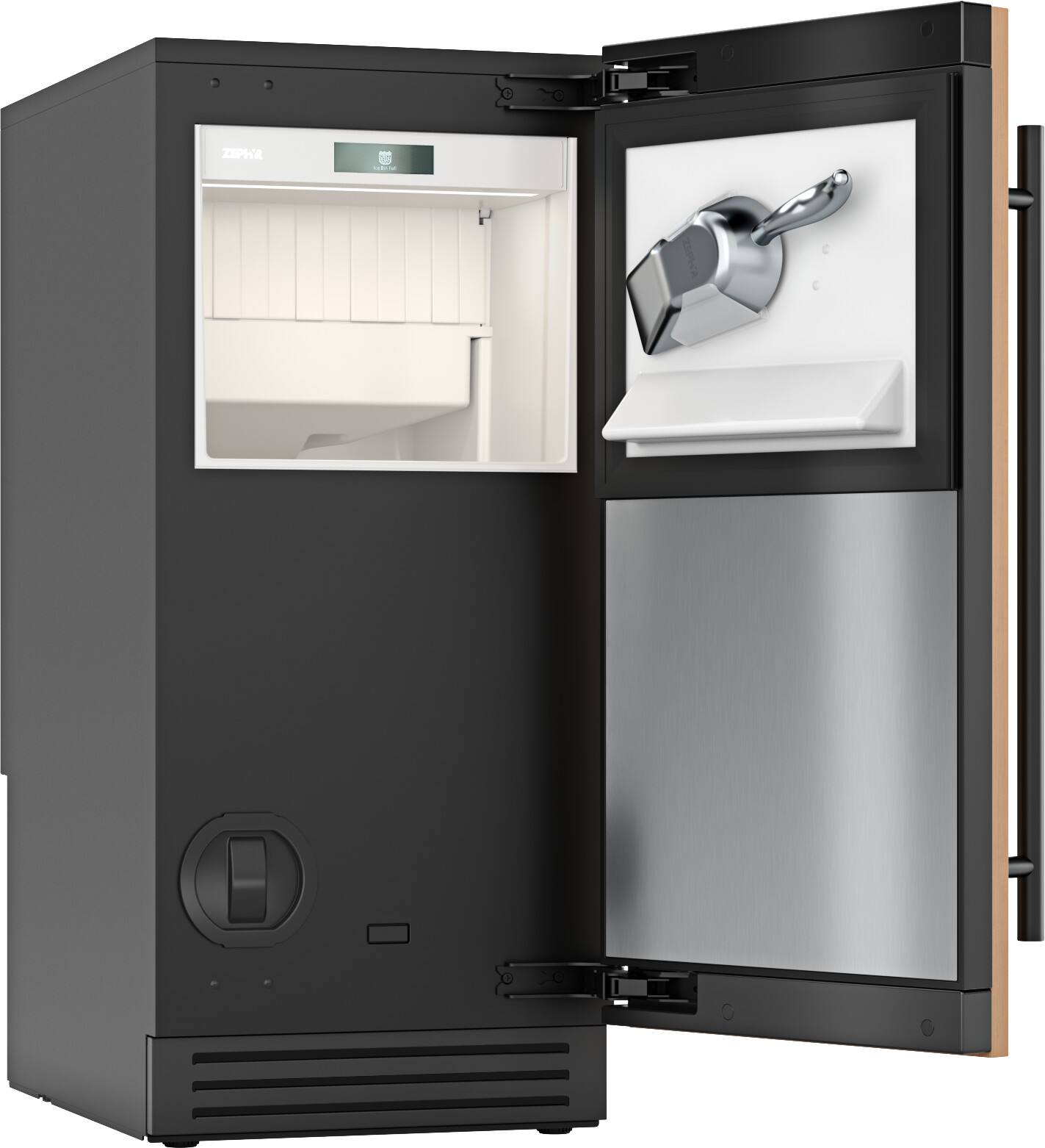 Alt View 18. Zephyr - 15" Presrv 80 lb. Daily Production Top Hat Built-In Panel Ready Gourmet Clear Ice Machine - Panel Ready.