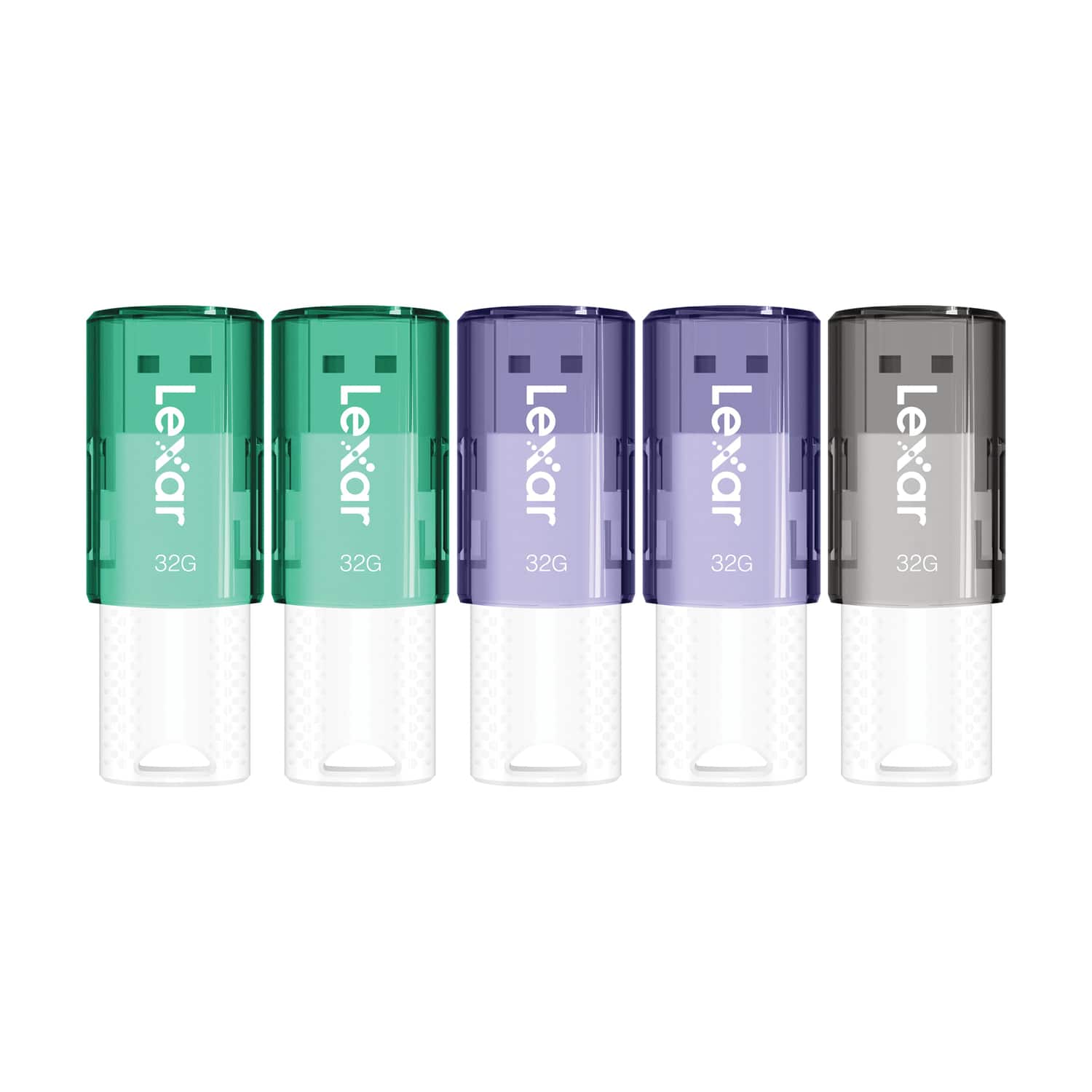 Lexar - JumpDrive S60 32GB USB 2.0 Flash Drives, 5 Pack - Multicolored