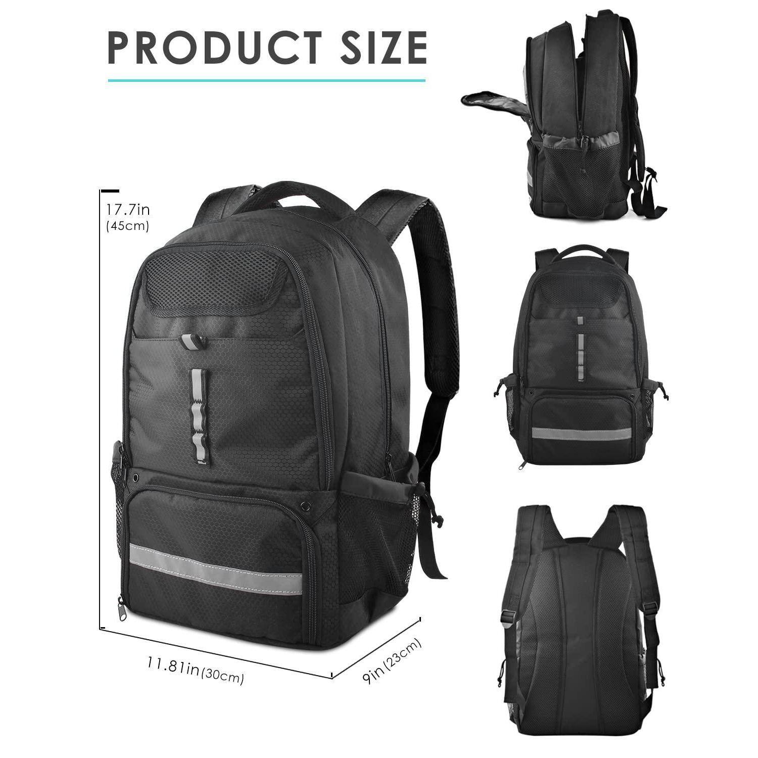 Left. Live At Space - Basketball Backpack  Large Bag with Shoes and Ball Compartment Soccer Backpacks for Basketball/Volleyball - Black.