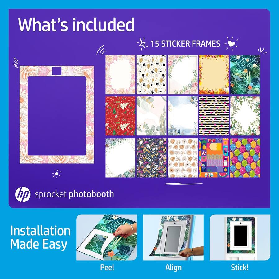 Sprocket Photobooth Sticker Frames 15 Pack of Custom Adhesive Stickers ...