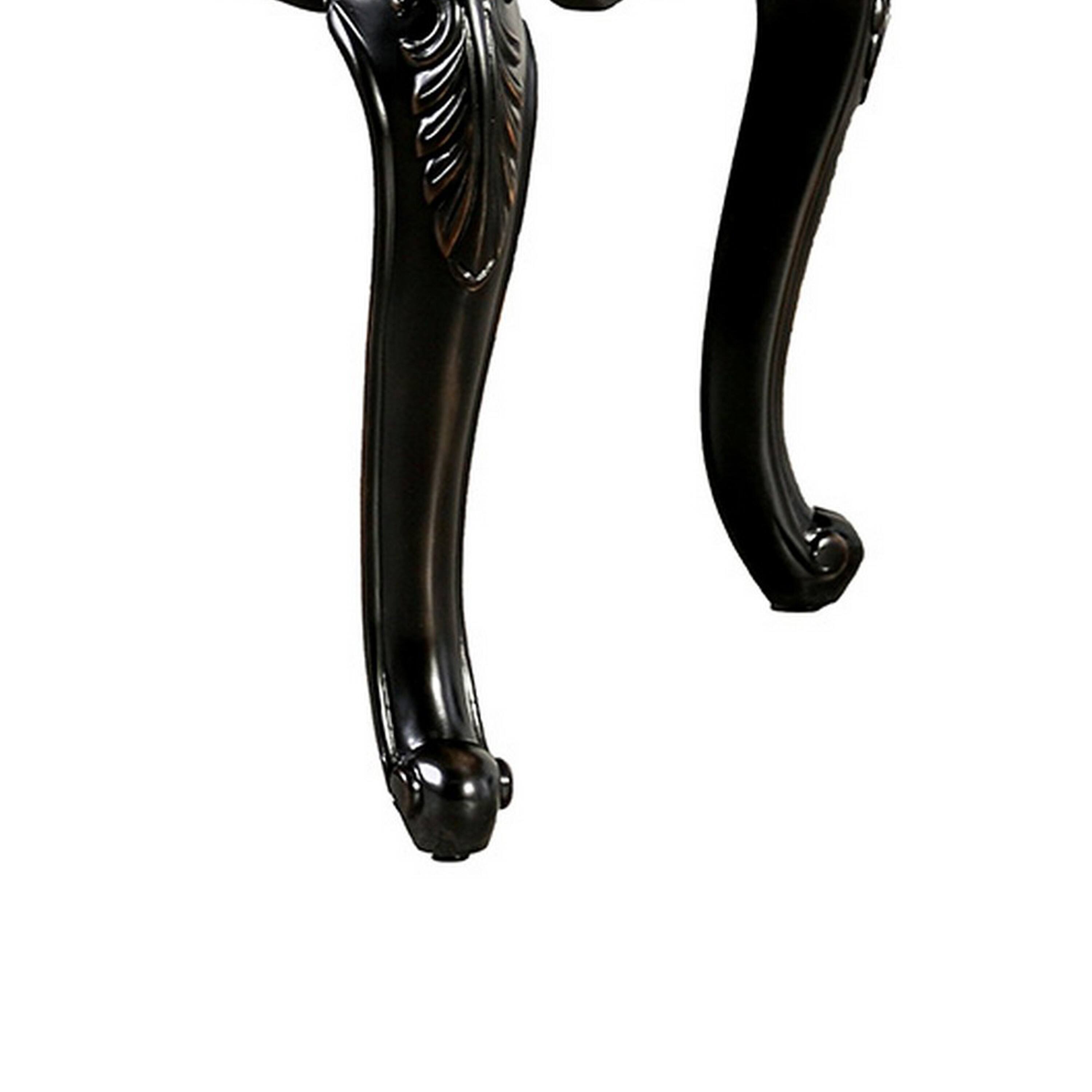 Alt View 3. Manhattan Lane - Roche Coffee Table, 53 Inch, Classical Cabriole Legs, Dark Brown Solid Wood - Espresso Brown.