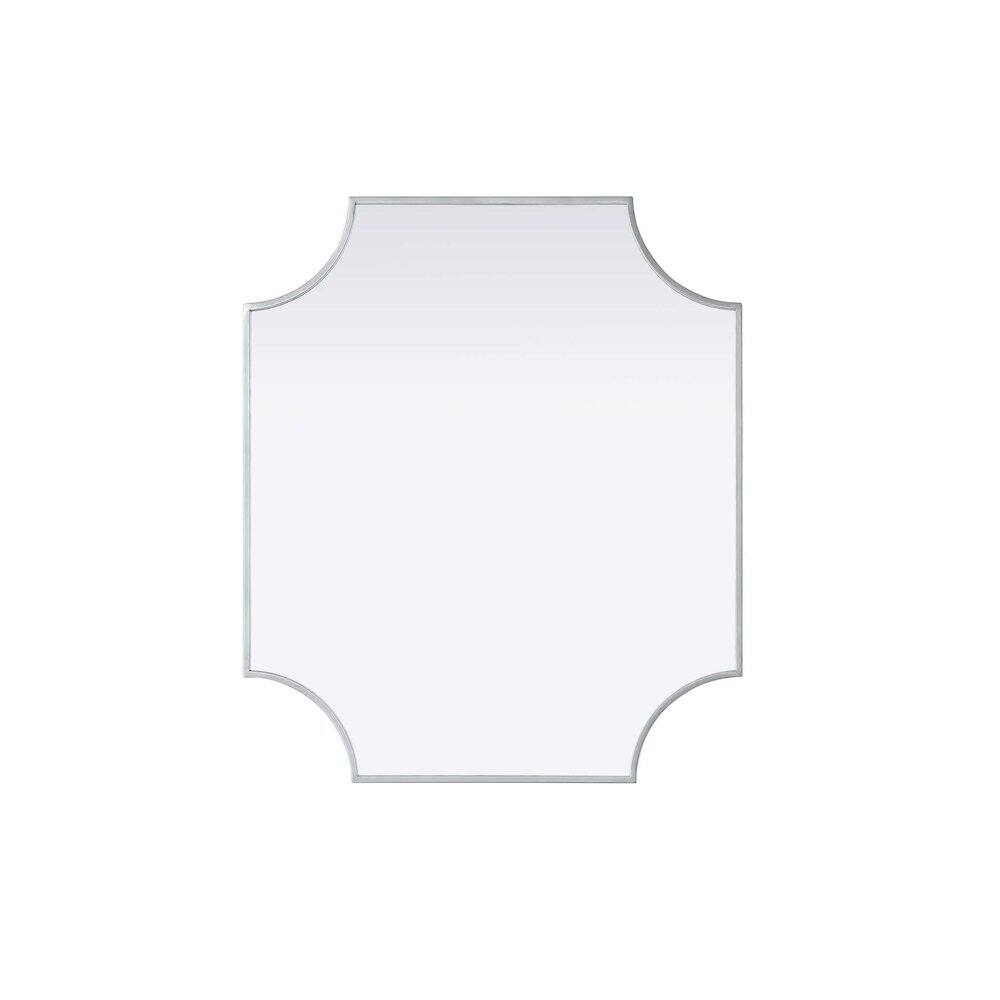 Alt View 4. Elegant Kitchen and Bath - Notched Metal Mirror 27x32 inch in Silver - Silver.