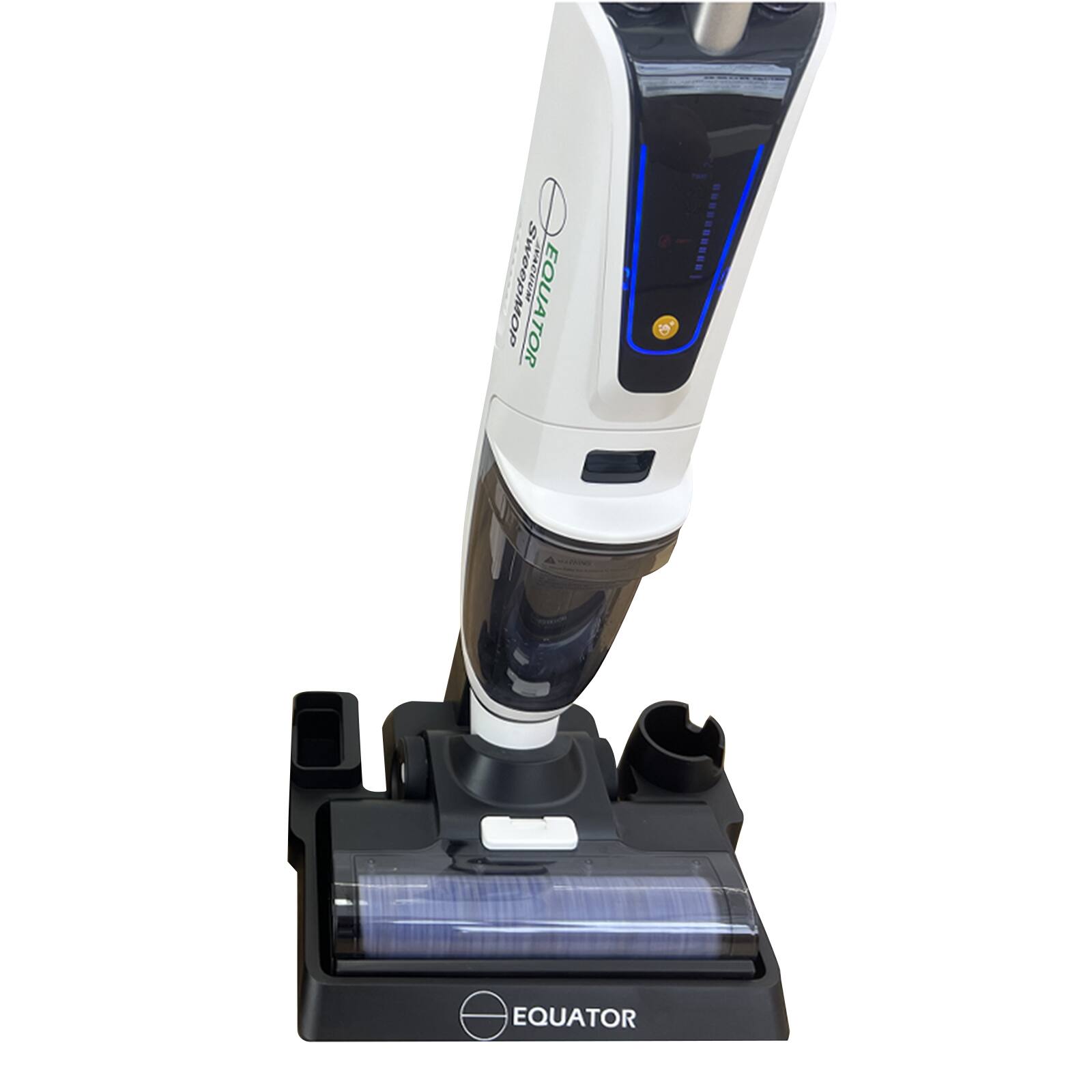 Equator - 3-in-1 Vac Sweep Mop Floors+Carpet Self-clean, voice prompt, light 8 lbs - White