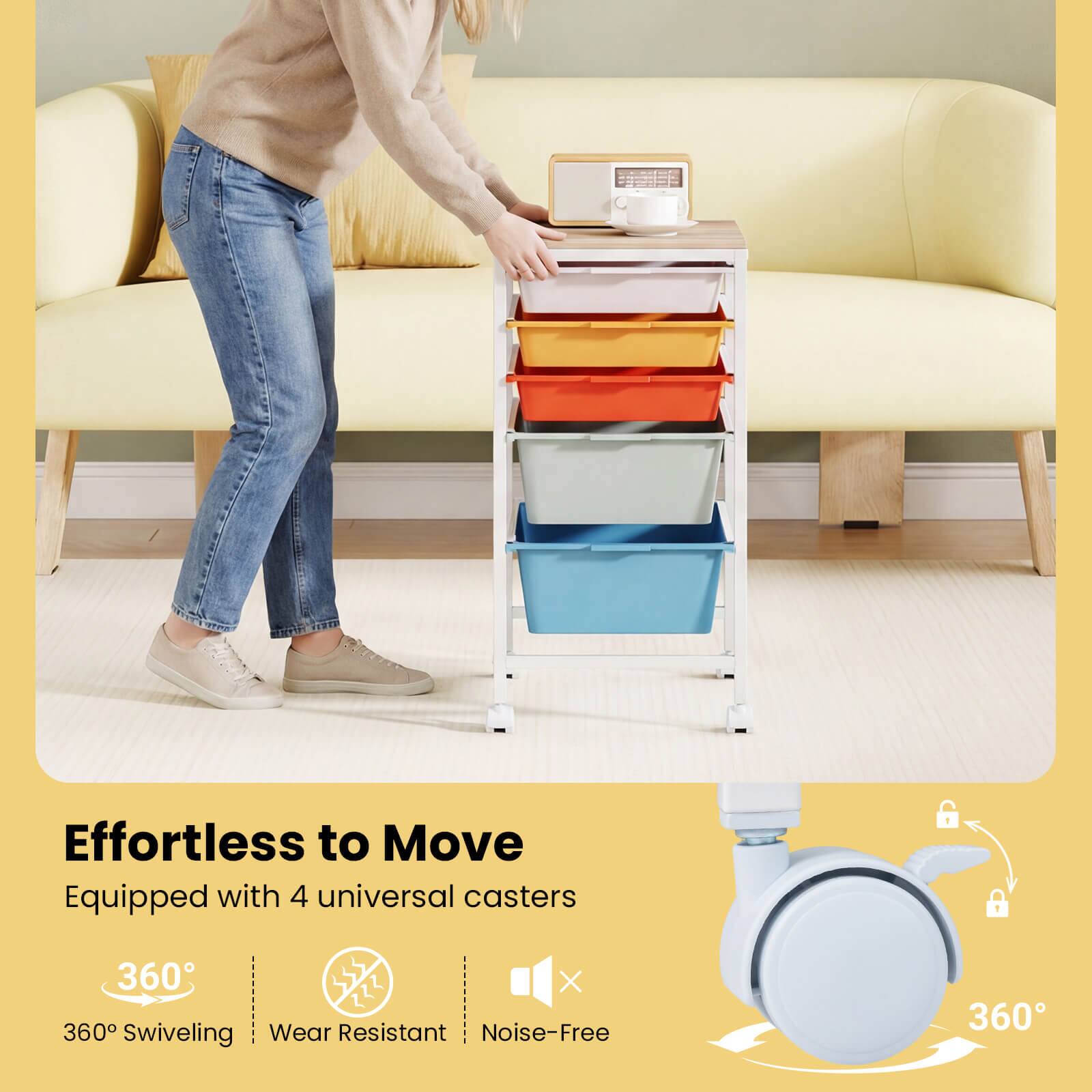 Effortless to Move  
Equipped with 4 universal casters  
360° Swiveling  
Wear Resistant  
Noise-Free
