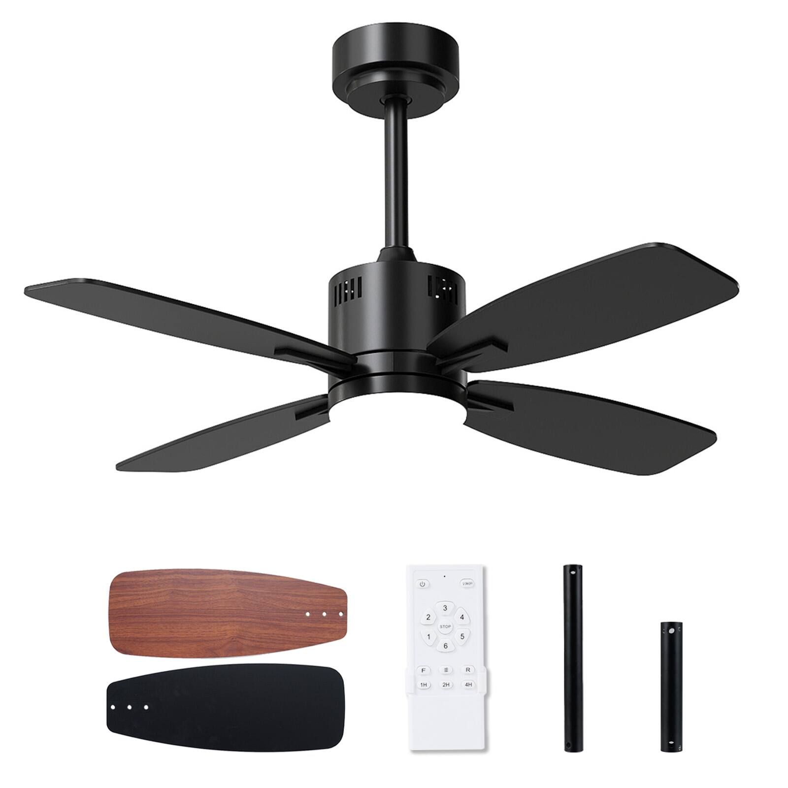Alt View 9. Gymax - Gymax 42'' Ceiling Fan w/ Light & Remote 3CCT LED w/ Memory & 4H Timer Black - Black.