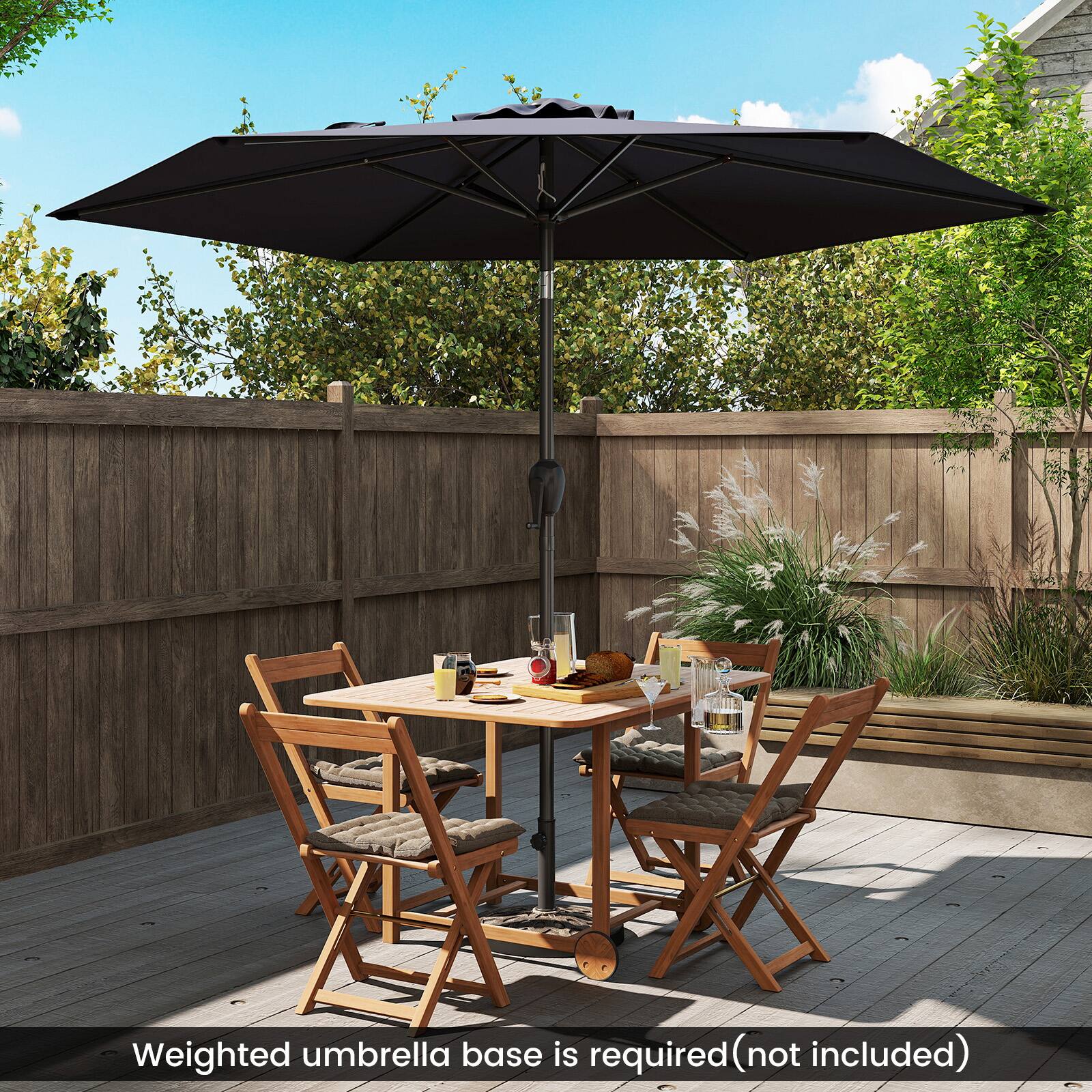 Weighted umbrella base is required (not included)