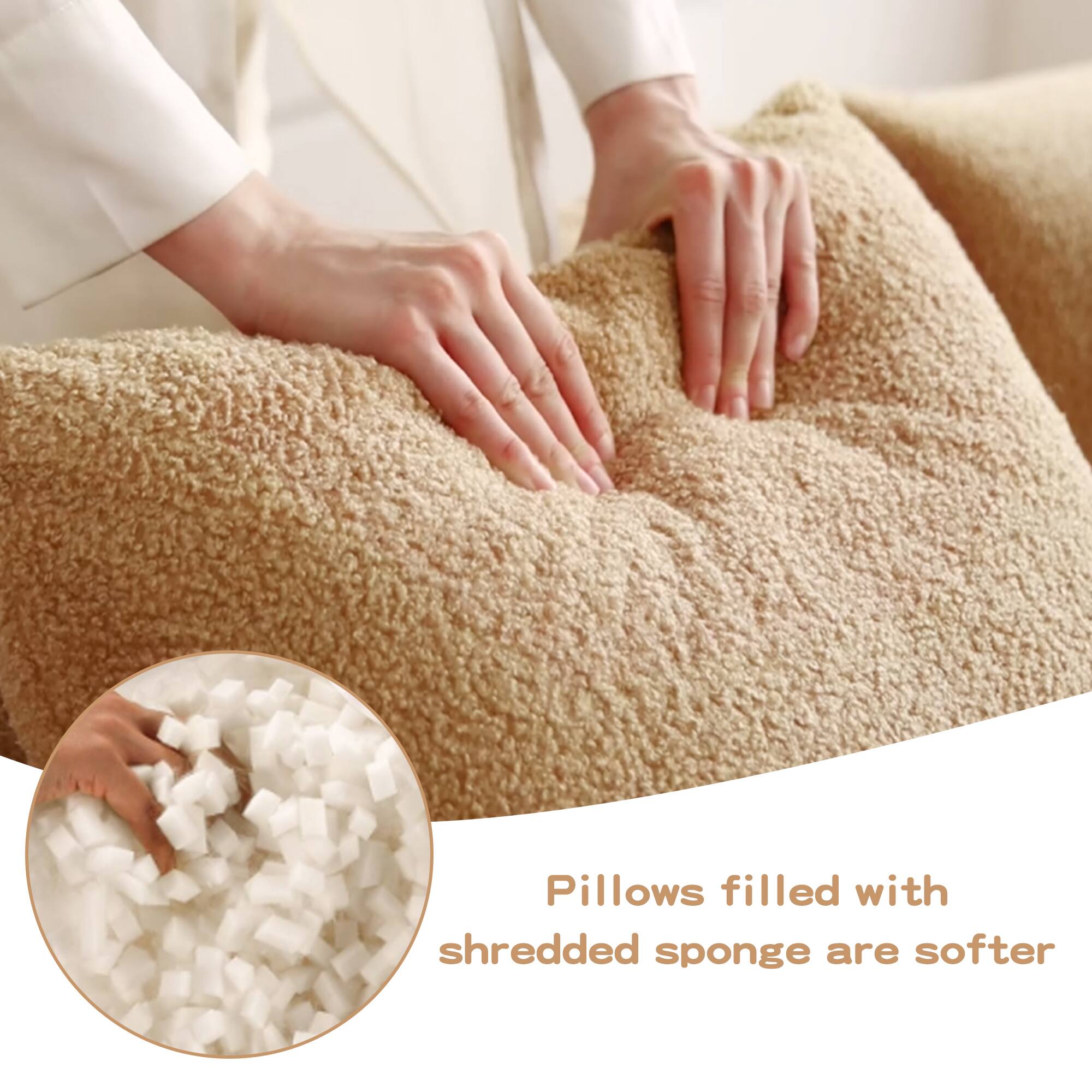 Pillows filled with shredded sponge are softer