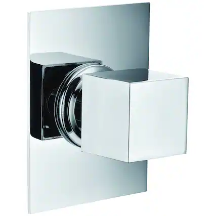 Front. Alfi - Polished Chrome Modern Square 3 Way Shower Diverter - Polished Chrome.