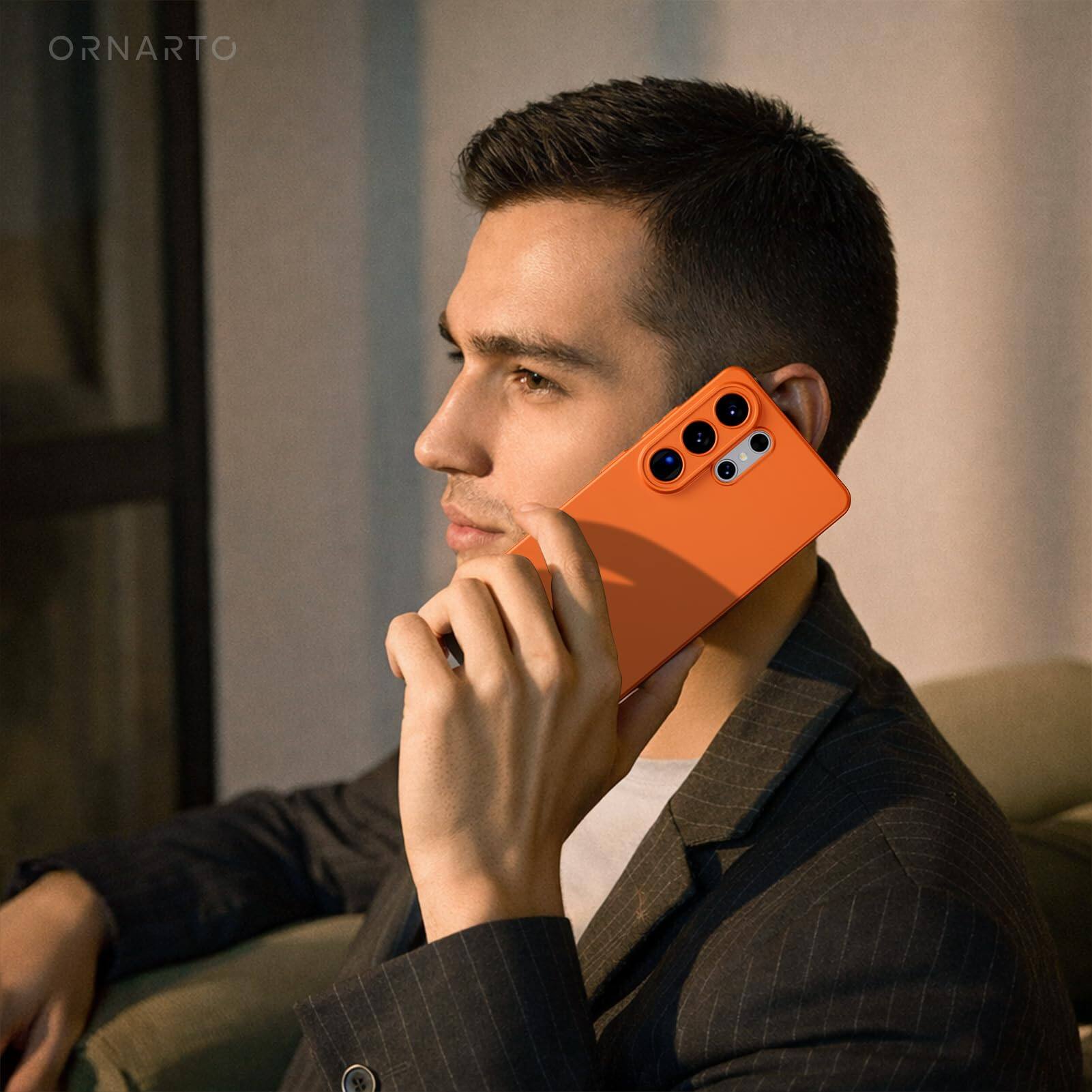 Alt View 6. Ornarto - ORNARTO for Samsung Galaxy S26 Ultra Case with MagSafe - Ultra Slim Anti-Scratch Matte Hard PC Cover, Orange - Orange.