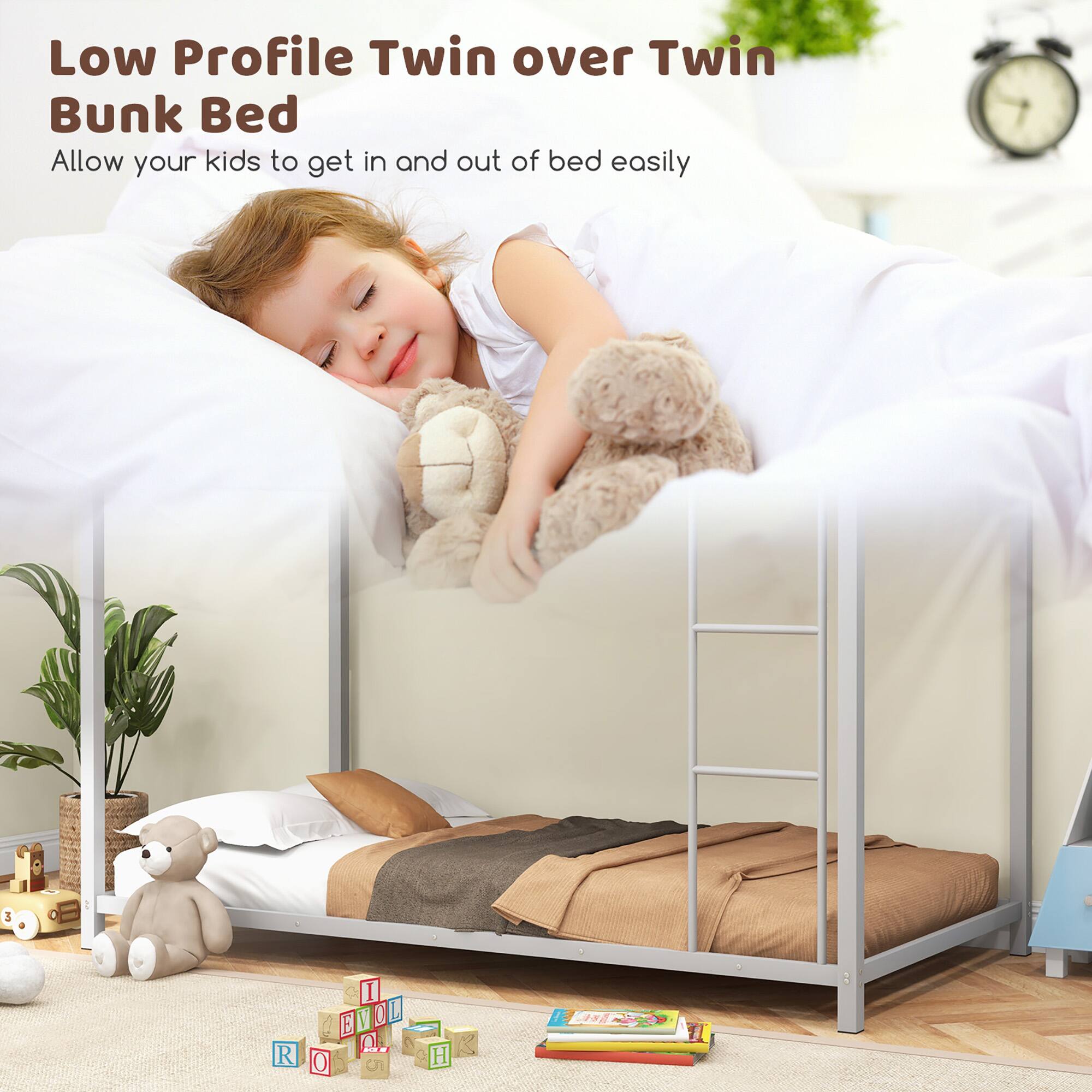 Low Profile Twin over Twin Bunk Bed  
Allow your kids to get in and out of bed easily