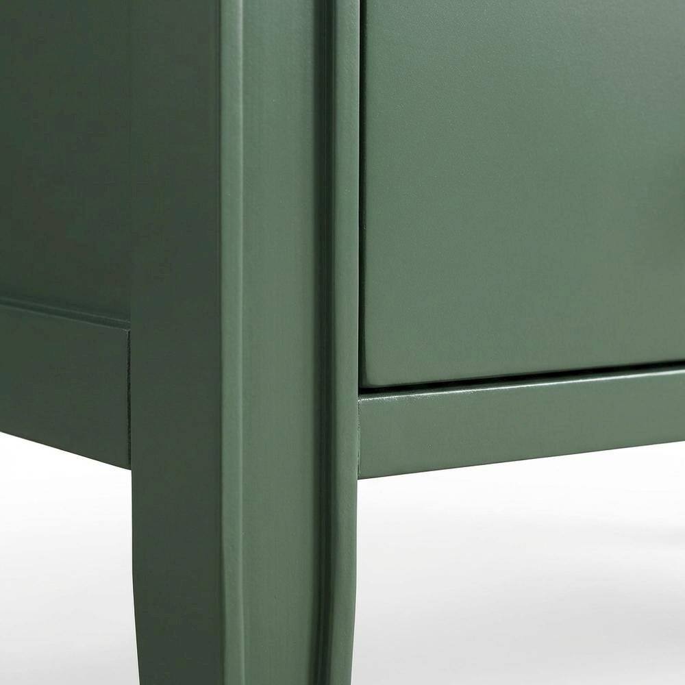 Alt View 1. FurniFact - Vintage Green 2-Drawer Bedroom Nightstand with Traditional Hardware - Green.