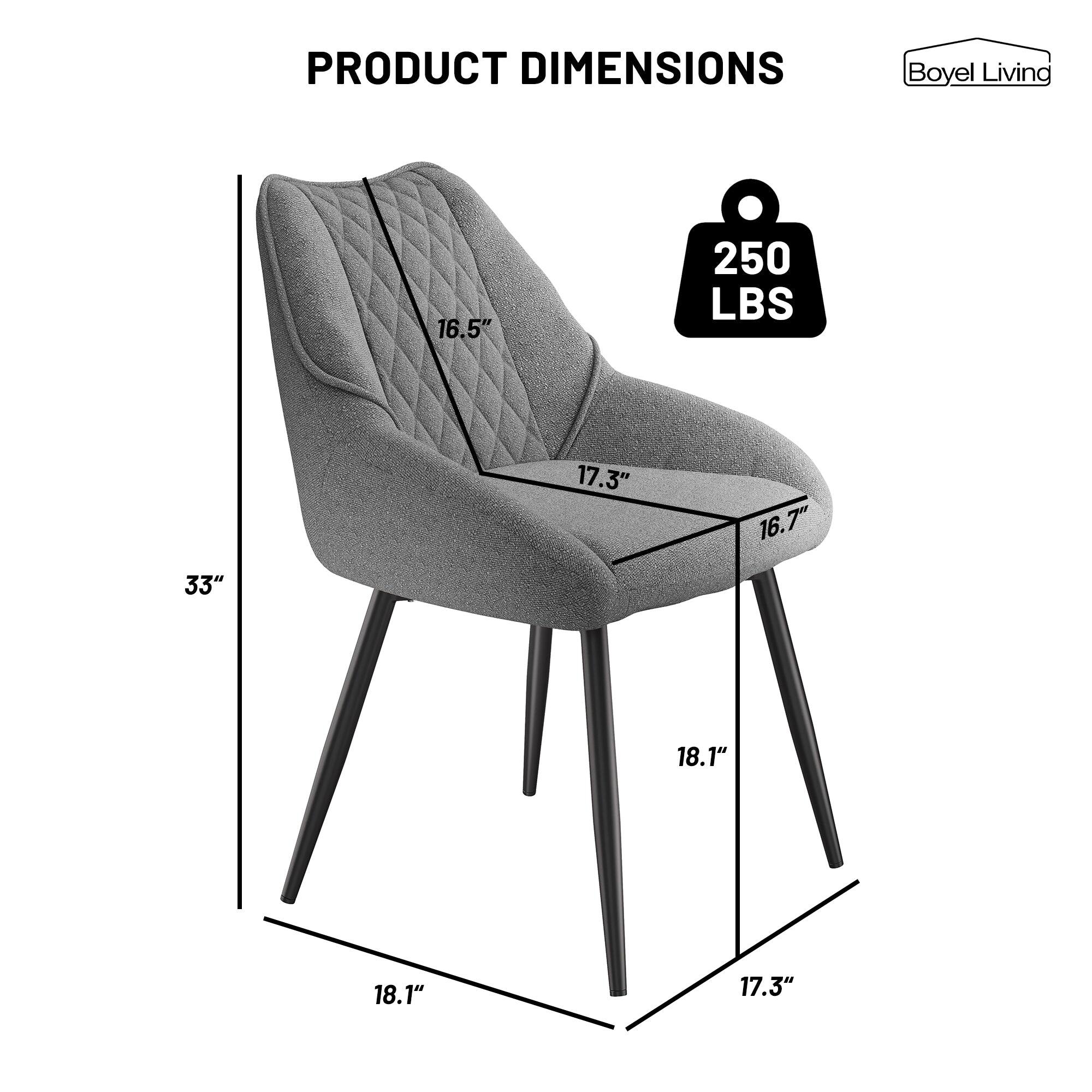 PRODUCT DIMENSIONS  
Bovel Living  
250 LBS  
16.5"  
17.3"  
16.7"  
33"  
18.1"  
18.1"  
17.3"