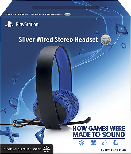 persoonlijkheid afwijzing tunnel Best Buy: Sony Wired Stereo Headset for PlayStation 4, PlayStation 3 and PS  Vita Silver 3000398
