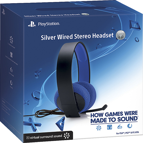 fontein Doodt Bully Sony Wired Stereo Headset for PlayStation 4, PlayStation 3 and PS Vita  Silver 3000398 - Best Buy