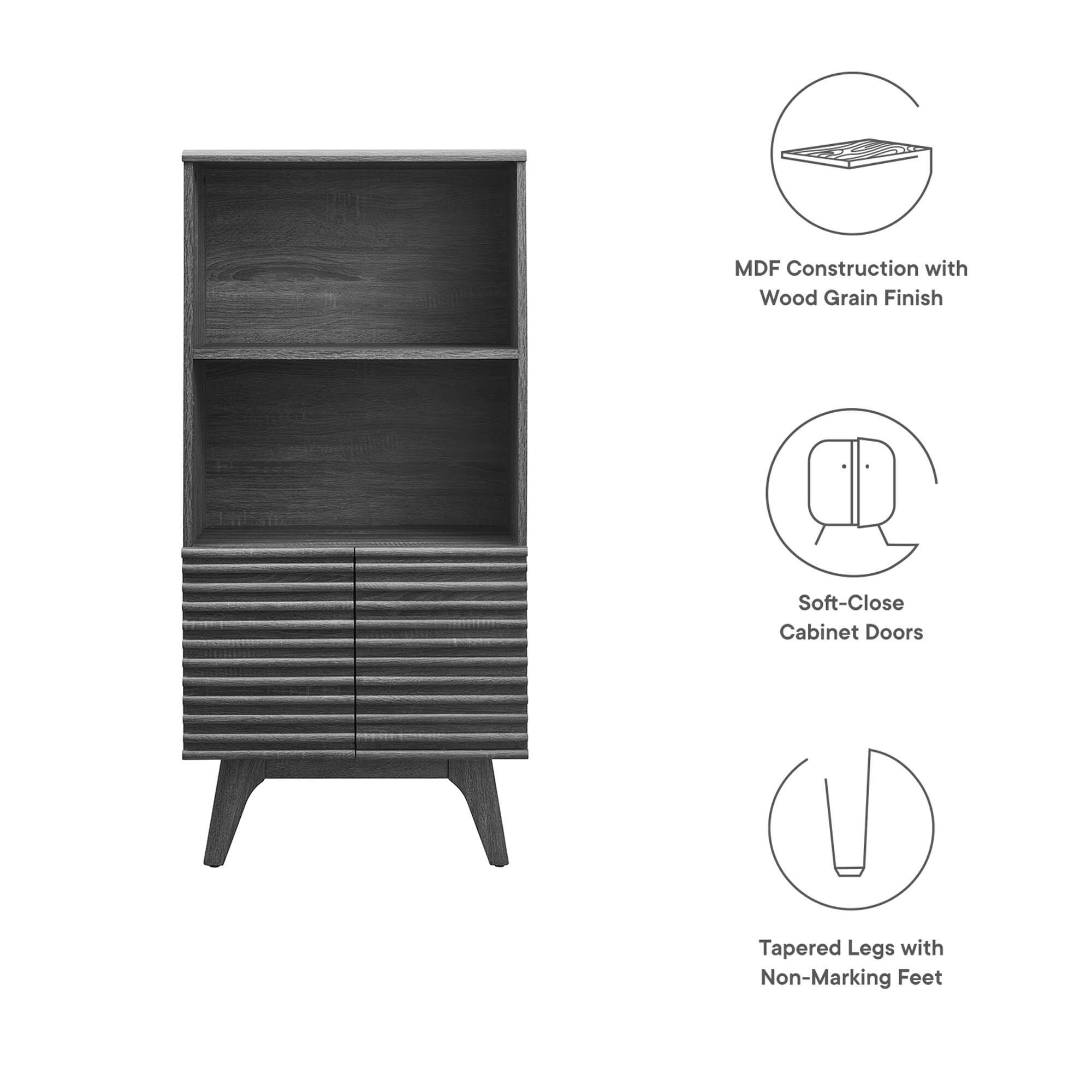 MDF Construction with Wood Grain Finish  
Soft-Close Cabinet Doors  
Tapered Legs with Non-Marking Feet