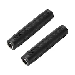 Unique Bargains - 2pcs 6.35mm F to 6.35mm F Coupler Zn Alloy Ni Plated Stereo TRS for Audio/HP/Spkr/Player/Video Rcvr/Sound - Black