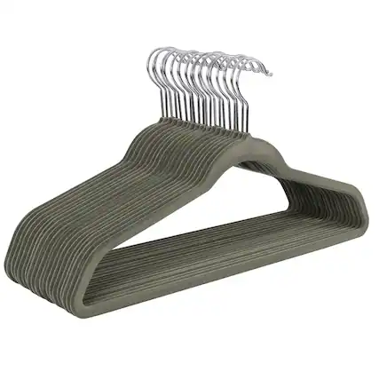 Front. Songmics Home - Clothes Hangers, Pack of 50 Plastic Coat Hangers, Space-Saving, 0.2 Inches Thick, 17.7 Inches Wide, 360° Swivel Hook - Light Gray and Dark Gray.