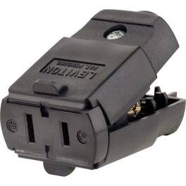 Leviton - 102-EP 15 Amp 125V 2P 2W Straight Blade Non-Grounding Connector Residential Grade - Black