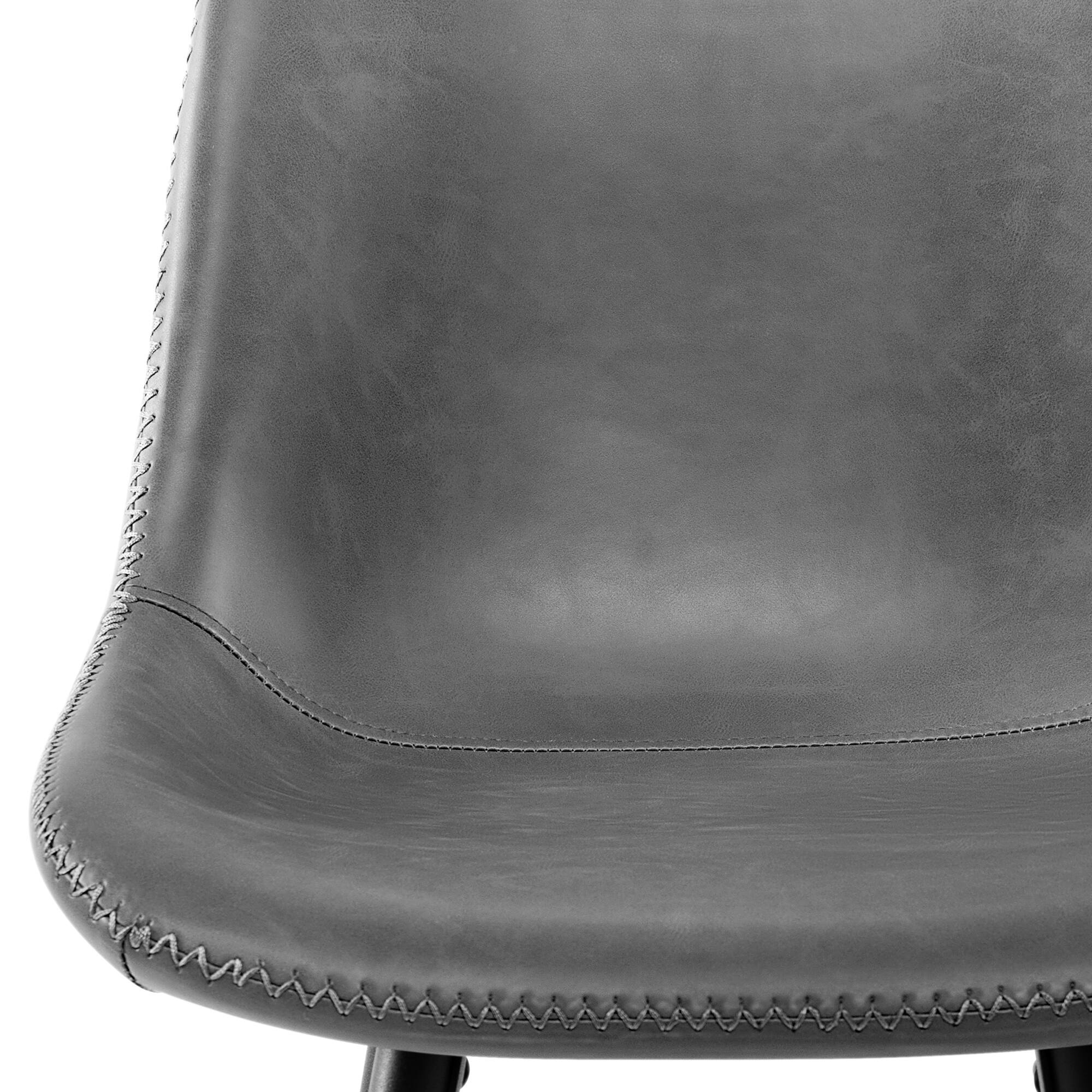 Alt View 5. KERDOM - 28‘’ Height Kitchen Island Chairs Set of 2 Bar Chair, Waterproof PU Leather Kitchen High Chair Counter Stool Rubber Feet - Stone Grey - 4pcs.