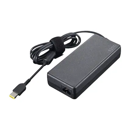 Front. Lenovo - Lenovo 135W Slim Tip AC Power Adapter - Black.