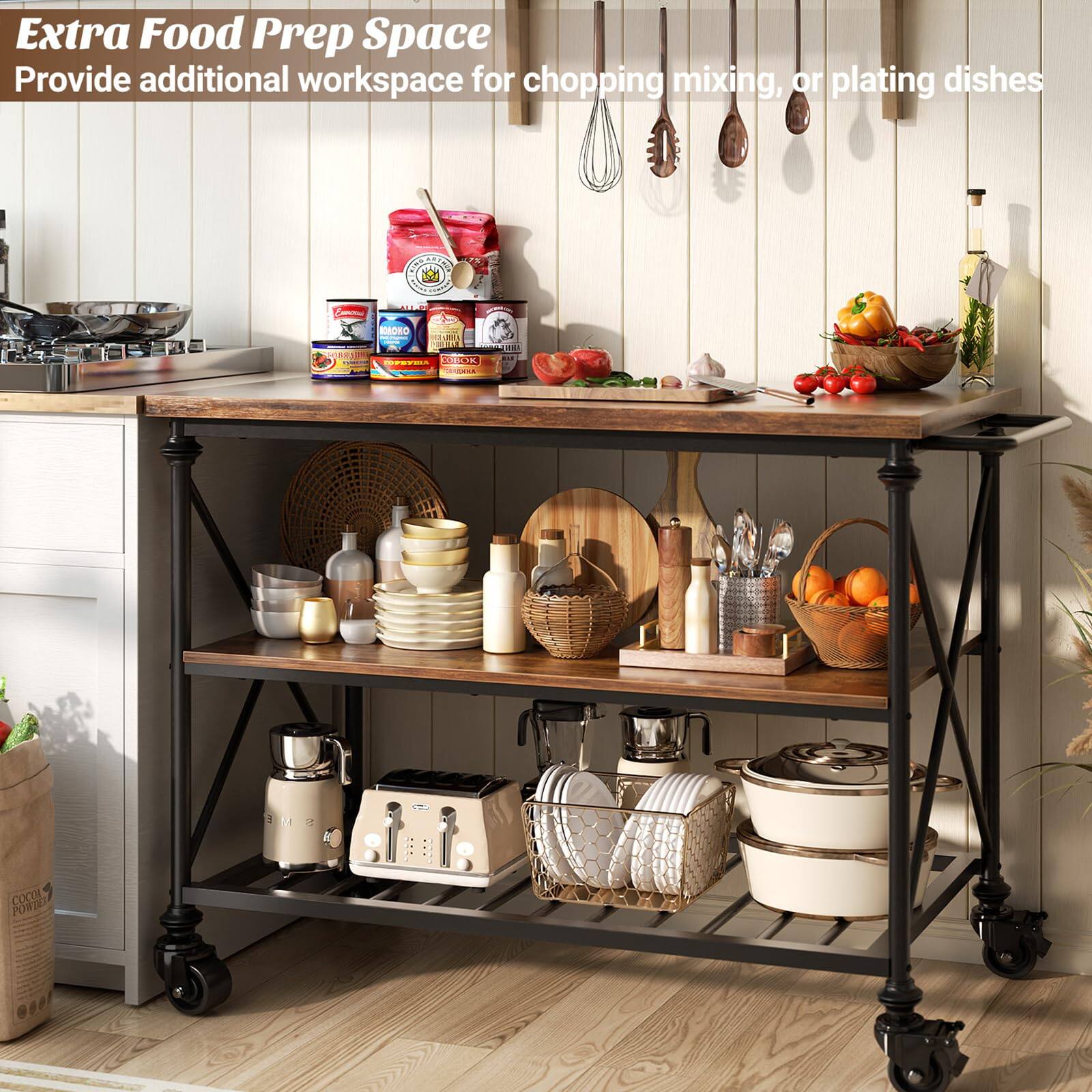 Extra Food Prep Space  
Provide additional workspace for chopping, mixing, or plating dishes