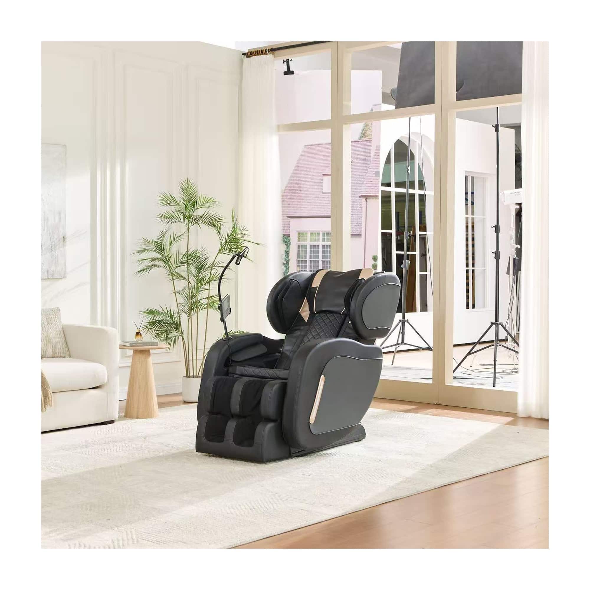 Boyel Living - Full Body Zero Gravity Massage Chair with Massage Heat Air Compression Foot Rollers - Black