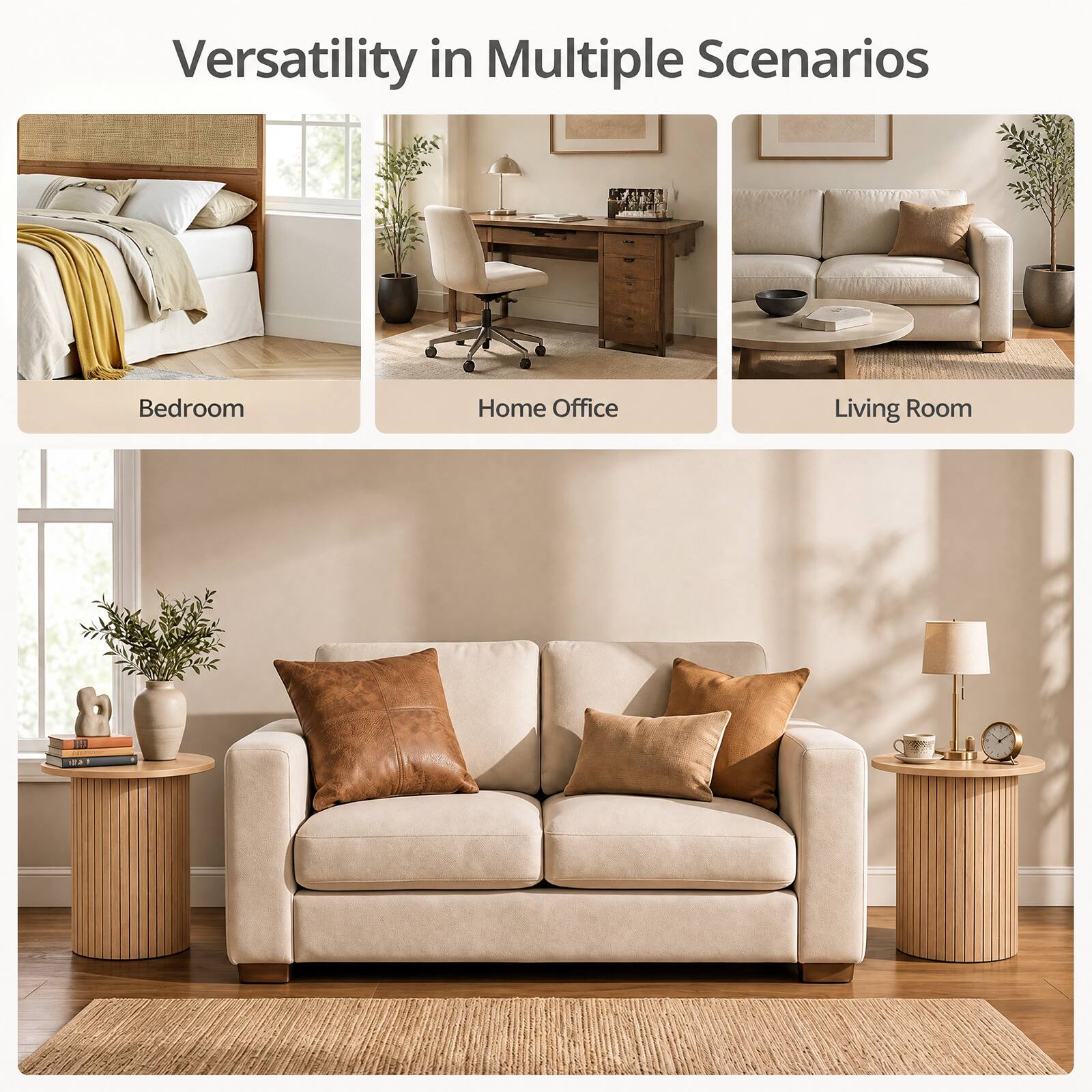 Versatility in Multiple Scenarios

- Bedroom
- Home Office
- Living Room