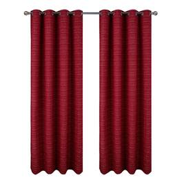 RT Designers Collection - RT Designer Collection Kensington Jacquard Foam Backed Luxurious Decorative Grommet Curtain Panel 54" x 95" - Red