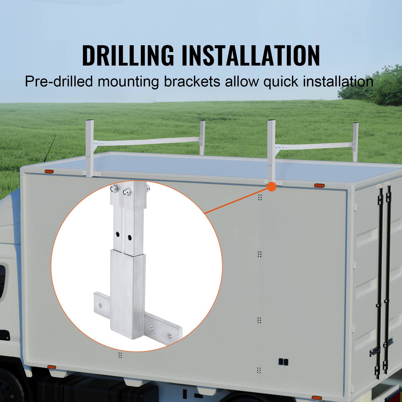 DRILLING INSTALLATION  
Pre-drilled mounting brackets allow quick installation