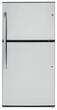 GE - 21.2 Cu. Ft. Top-Freezer Refrigerator - Stainless Steel - Larger Front