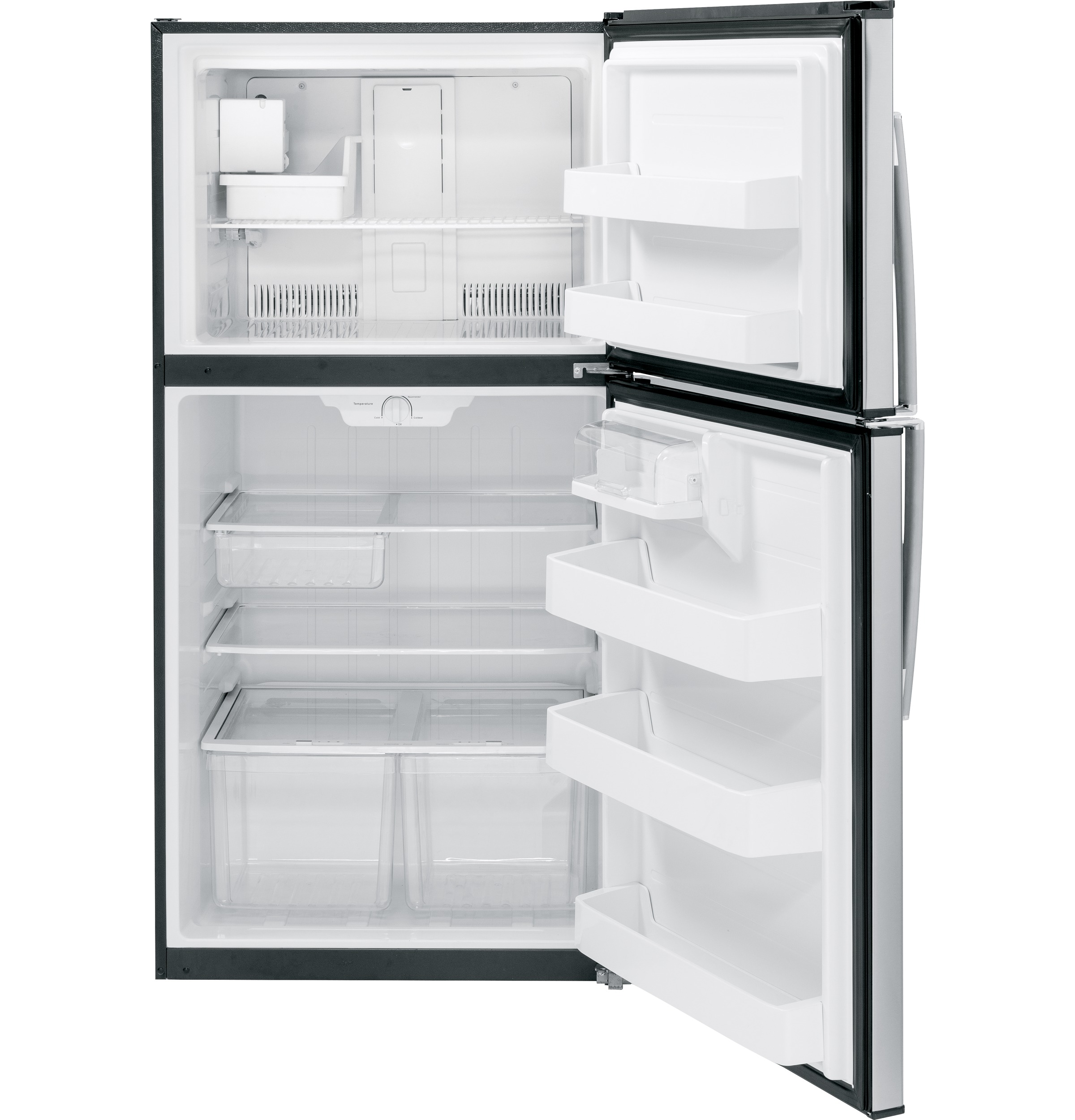 Ge 21 2 Cu Ft Top Freezer Refrigerator Stainless Steel