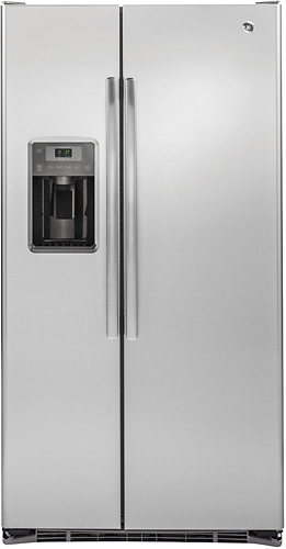 GE 21.9 Cu. Ft. Side-by-Side Counter-Depth Refrigerator Silver ...