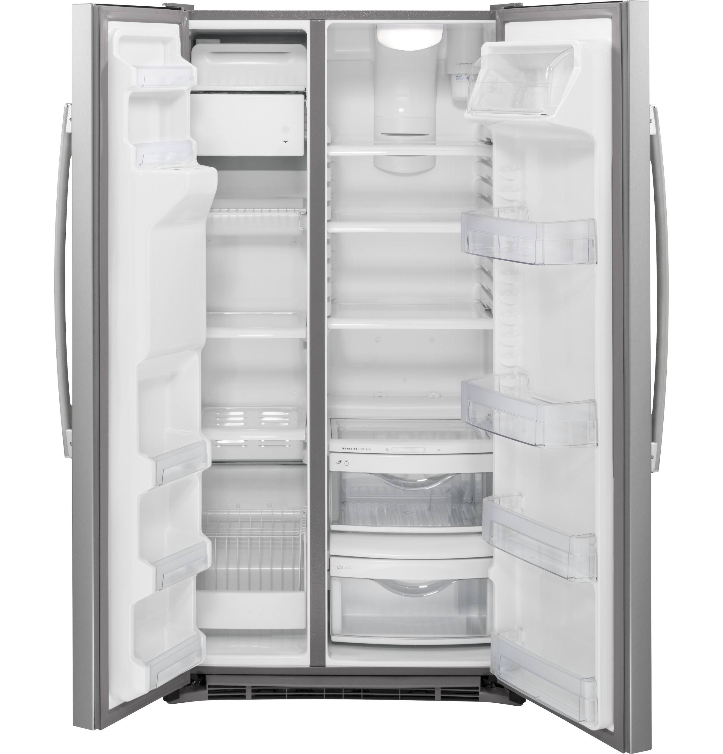 Alt View 13. GE - 21.9 Cu. Ft. Side-by-Side Counter-Depth Refrigerator - Stainless Steel.
