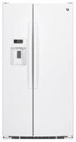 GE - 25.4 Cu. Ft. Side-by-Side Refrigerator - White - Front_Zoom