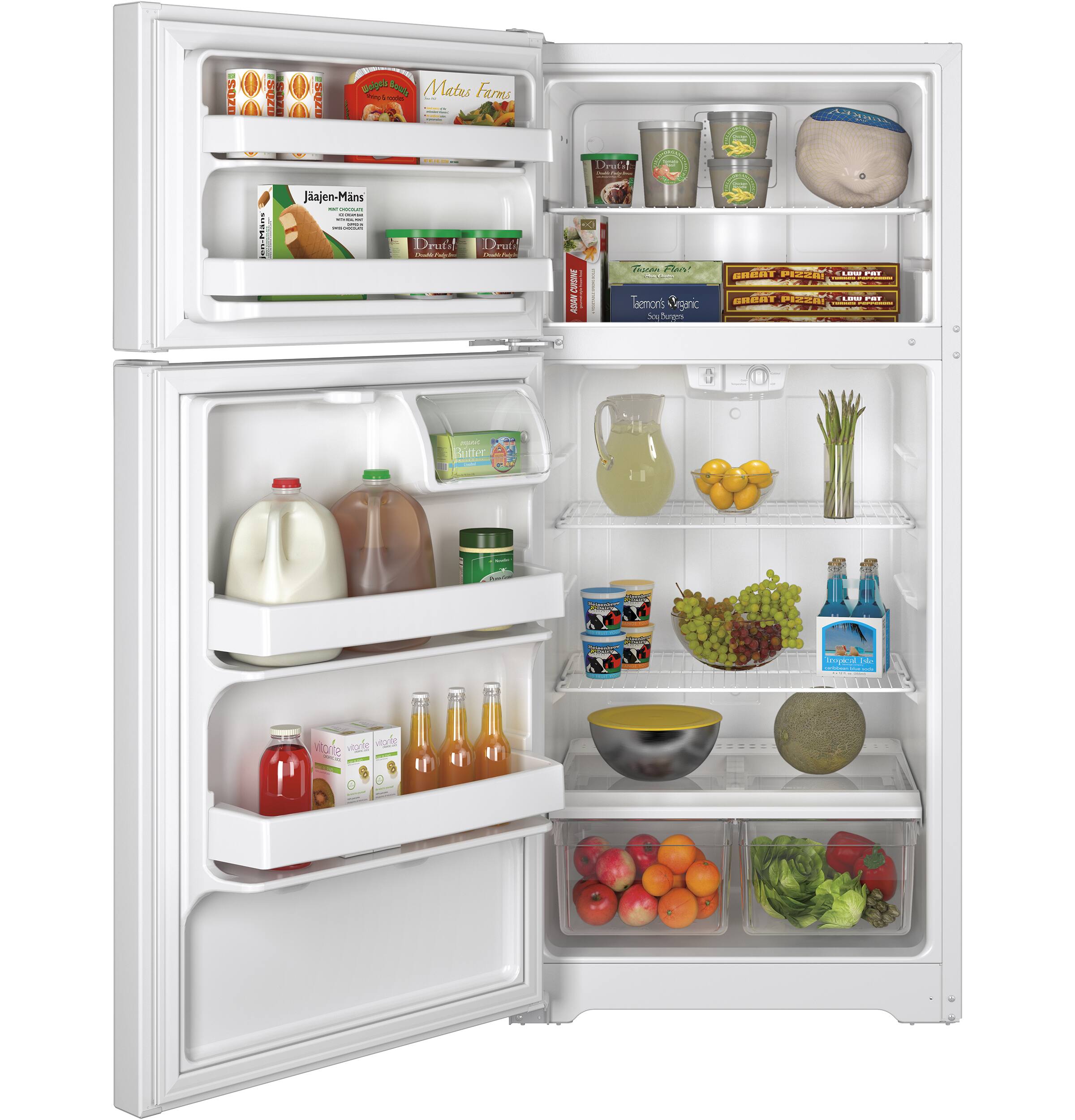 Alt View 11. GE - 14.6 Cu. Ft. Top-Freezer Refrigerator.