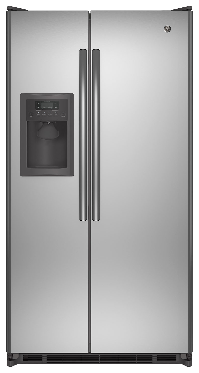 Best Buy: GE 24.74 Cu. Ft. Side-by-Side Refrigerator Stainless steel ...