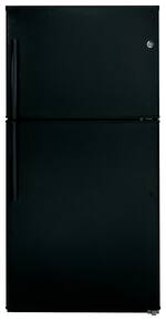 GE - 21.2 Cu. Ft. Top-Freezer Refrigerator - Black - Front_Standard