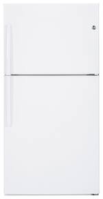 GE - 21.2 Cu. Ft. Top-Freezer Refrigerator - White - Front_Standard