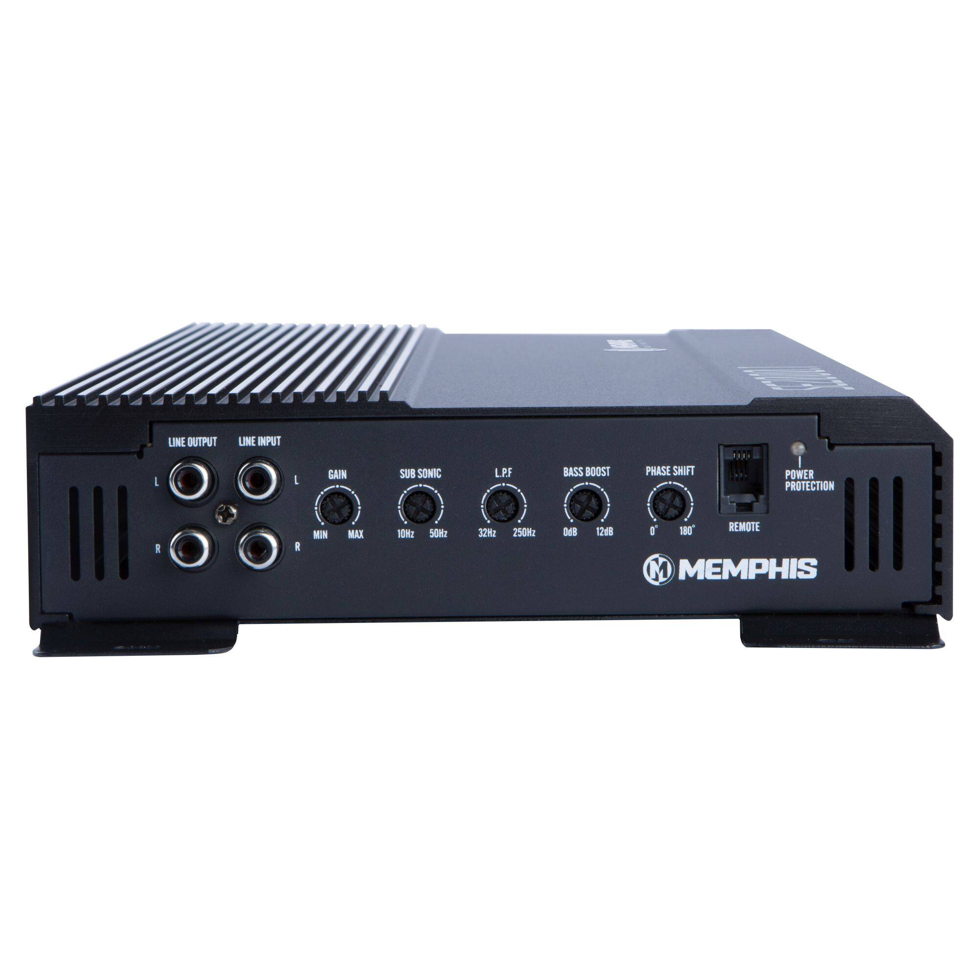 Sure, here is the corrected and grouped text from the image:

**LINE OUTPUT**  
**LINE INPUT**

**L**  
**R**

**GAIN**  
**SUB SONIC**  
**LP.F**  
**BASS BOOST**  
**PHASE SHIFT**

**MIN**  
**MAX**  
**10Hz**  
**50Hz**  
**250Hz**

**POWER PROTECTION**

**R**  
**MIN**  
**MAX**  
**10Hz**  
**50Hz**  
**32%**  
**250Hz**

**Des**  
**128**  
**180**

**REMOTE**  
**M**  
**MEMPHIS**