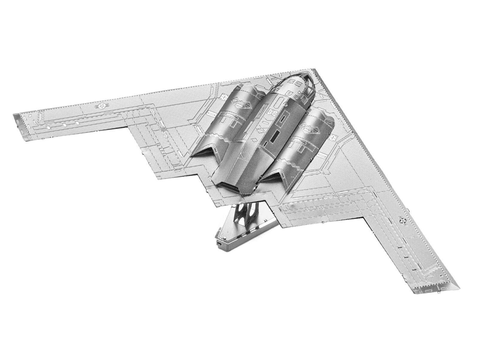 Alt View 2. Metal Earth - Northrop Grumman B-2 Spirit Stealth Bomber Aircraft (Moderate Difficulty) Steel Model Kit by Metal Earth.