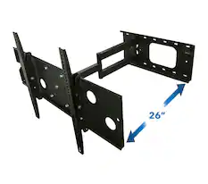 Front. Mount-It! - Full Motion Articulating TV Wall Mount for 43–70" – 26" Extension, Heavy Duty, Corner-Friendly, VESA Compatible - Black.