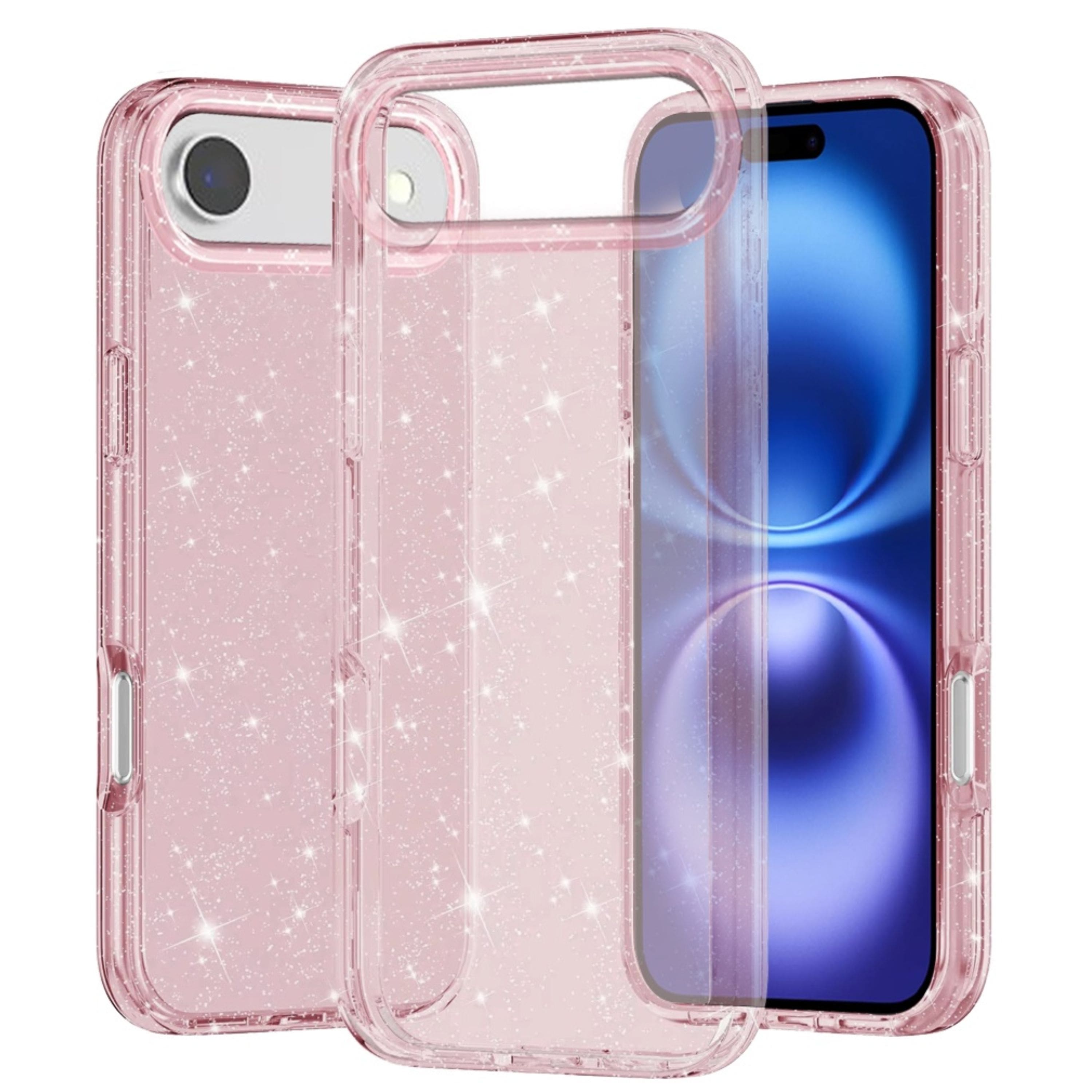 Kitcheniva - Luxury Translucent Sparkle Phone Cover With Tempered Glass For iPhone Air - Pink price history on PriceWatchPro