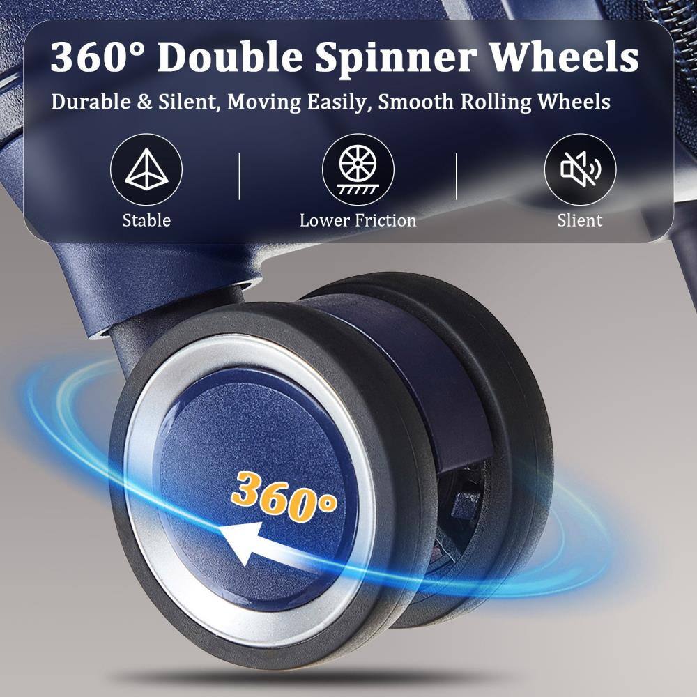360° Double Spinner Wheels  
Durable & Silent, Moving Easily, Smooth Rolling Wheels  

- Stable  
- Lower Friction  
- Silent  

360°