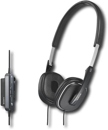 Front Standard. Sony - Over-the-Ear Noise-Canceling Headphones - Black.